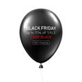 Black friday sale promo card with black isolated balloon.