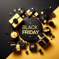 black friday sale promotion background banner with space for copy in bright color, high quality clear text yellow color