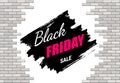 Black Friday sale promotion banner. Broken brick wall with blank white space inside and black brush strokes with advertising Royalty Free Stock Photo