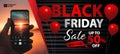 Black Friday Sale Promotion banner, flyer or banner vector illustration, discont card, marketing