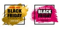 Black Friday sale promotional marketing banner / poster for decoration. Special offer with brush stroke backgrounds. Promo banner