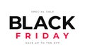 Black Friday sale. Red and white text on white background. Black Friday promotion and advertising, special offer and big sale. Royalty Free Stock Photo