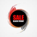 Black friday sale round banner. Vector