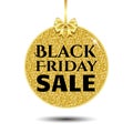 Black Friday Sale Round gold Banner Royalty Free Stock Photo