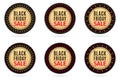 Black Friday Sale. Round Sticker with Advertising Royalty Free Stock Photo