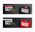 Black friday sale shopping bag cover and web banner design template. Use for poster, flyer, discount, shopping, promotion, advert Royalty Free Stock Photo