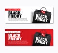 Black friday sale shopping bag cover and web banner design template. Use for poster, flyer, discount, shopping, promotion, advert Royalty Free Stock Photo