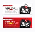 Black friday sale shopping bag cover and web banner design template. Use for poster, flyer, discount, shopping, promotion, advert Royalty Free Stock Photo