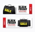Black friday sale shopping bag cover and web banner design template. Use for poster, flyer, discount, shopping, promotion, advert Royalty Free Stock Photo
