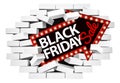 Black Friday Sale Sign Brick Wall Breaking Concept Royalty Free Stock Photo