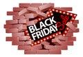 Black Friday Sale Sign Brick Wall Breaking Concept Royalty Free Stock Photo