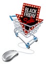 Black Friday Sale Online Trolley Computer Mouse Royalty Free Stock Photo