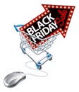 Black Friday Sale Online Shopping Trolley Mouse Royalty Free Stock Photo