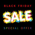 Black friday Sale special offer colorful banner