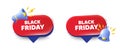 Black Friday Sale. Special offer price sign. Red speech bubbles. Vector Royalty Free Stock Photo