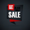Black Friday Sale special offer sign. Discount 50% off. Banner for business, commerce, promotion and advertising.