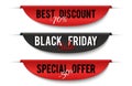 Black friday sale. Special price labels. Sale banners, discount vector badges isolated on white background Royalty Free Stock Photo