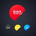 Black friday sale sticker. For graphic and web design. Vector on isolated background. EPS 10 Royalty Free Stock Photo