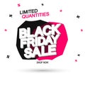 Black Friday Sale tag, bubble banner design template, app icon, vector illustration