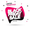 Black Friday Sale tag, bubble banner design template, app icon, vector illustration