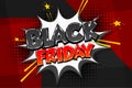 Black friday sale tag comic text speech bubble Royalty Free Stock Photo