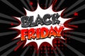 Black friday sale tag comic text speech bubble Royalty Free Stock Photo