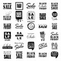 Black Friday Sale template logos and icons huge set for design. Royalty Free Stock Photo