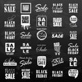 Black Friday Sale template logos and icons huge set for design. Royalty Free Stock Photo