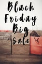 Black friday sale text. big sale offer discount sign on paper ba Royalty Free Stock Photo