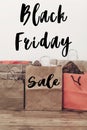 Black friday sale text. big sale offer discount sign on paper ba Royalty Free Stock Photo