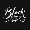Black friday sale text on dark background. Vector clearance banner.