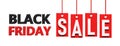 Black Friday sale. Text on red price labels hanging on white background. 3d illustration Royalty Free Stock Photo