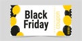 Black Friday sale ticket coupon template layout.