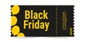 Black Friday sale ticket coupon template layout.