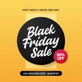 Black friday sale typography social media poster vector with simple modern