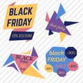 Black Friday Sale Vector Badges and Labels. Royalty Free Stock Photo