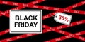 Black Friday sale vector banner. Dark background with red stripes and text. Horizontal promo template Royalty Free Stock Photo