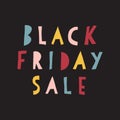 Black Friday Sale vector banner kids. Handwritten typography stencil paper cut out style for promotional flyers, cards