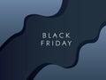 Black friday sale vector banner with modern material design and elegant curves. Special offers, discounts, luxury brand