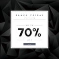 Black Friday Sale vector banner with percentual discount offer in modern polygonal style background. Royalty Free Stock Photo