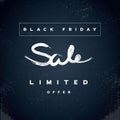 Black Friday Sale vector banner with percentual discount offer in modern watercolor brush handwriting.