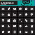 Black Friday Sale vector icons set, Shopping modern solid symbol Royalty Free Stock Photo