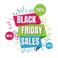 Black friday sale vector logo. November promo discount sign banner design template Royalty Free Stock Photo