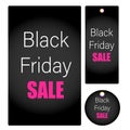 Black friday sale vector price tags for discount promotions with designs isolated in white background.