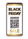 Black Friday Sale Vector Smartphone E-Commerce Interface Illustration. Royalty Free Stock Photo