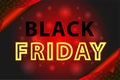 Black Friday sale web banner. Modern neon yellow and red billboard