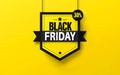Black friday sale yellow banner with text and elements Royalty Free Stock Photo
