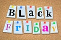 Black Friday sales concept text on blackboard Royalty Free Stock Photo