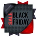 Black Friday sales, square banners with colored ribbons. Gifts f