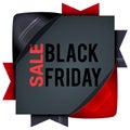 Black Friday sales, square banners with colored ribbons. Gifts f